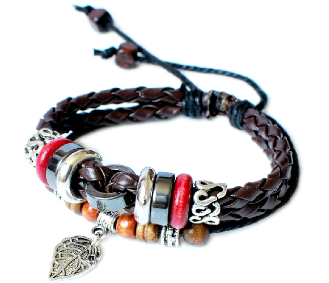 Retro Style Men And Women Leather Bracelet